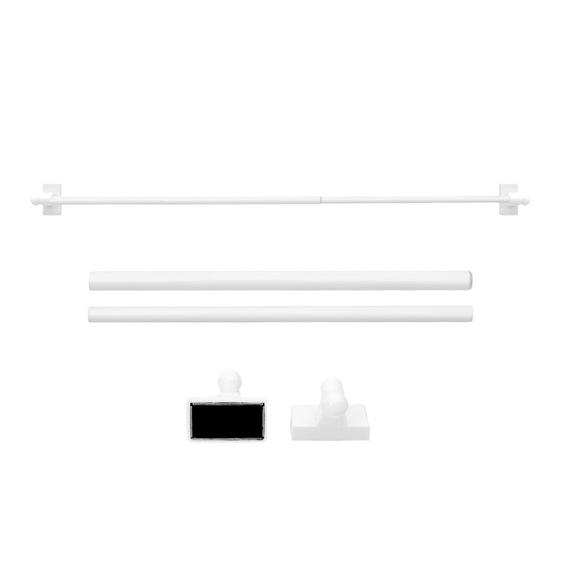 WL.Rocaille Magnetic Curtain Rods for Metal Doors, Windows, Refrigerator 9 to 16 Inch/2 Pack/Easy Installation French Door Curtains Bar, Multi-Useful (White, 2pack) - Image 1